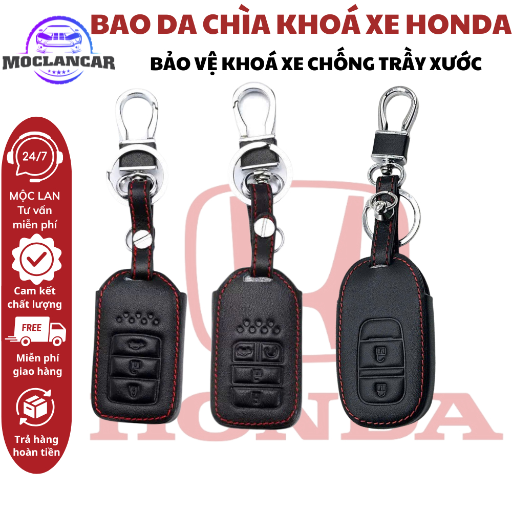 Tổng Hợp Ốp Bao Da Chìa Khoá Cao Cấp Honda Civic 2022, 2023, Accord, HRV, CRV 2024 Bản L, RS, NEW Ci