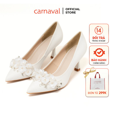 Giày Cao Gót Cưới Carnaval Đính Hoa Thủ Công - Nét Thanh Lịch và Sang Trọng Dành Cho Cô Dâu - VS46