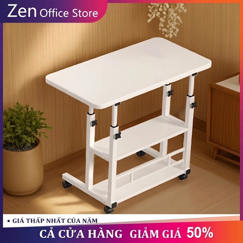 ZEN Bàn rút di động có kệ ngang Bàn laptop bàn học bàn làm việc nâng hạ chiều