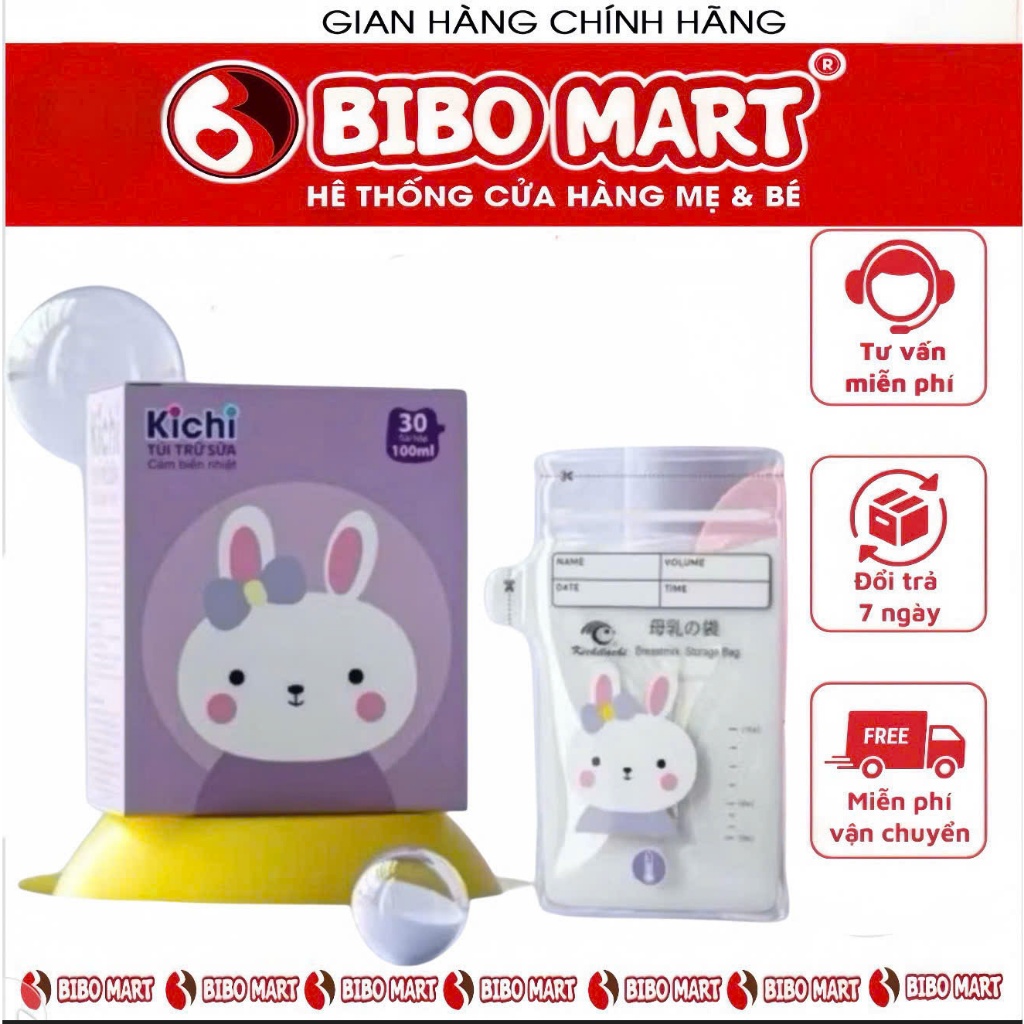 Túi trữ sữa Kichi Gấu 100ml