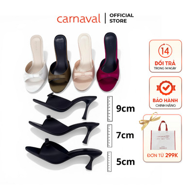 Dép Cao Gót Nữ Carnaval Gót Cao 7cm - 9cm Siêu Tôn Dáng Quai Ngang Trang Trí Nơ Siêu Xinh - VS91