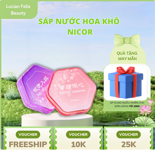 Sáp Nước Hoa Khô Nicor 5g, Nước Hoa Mini Bỏ Túi, Hương Thơm Dễ Chịu, Sáp Nước Hoa Khô Nicor