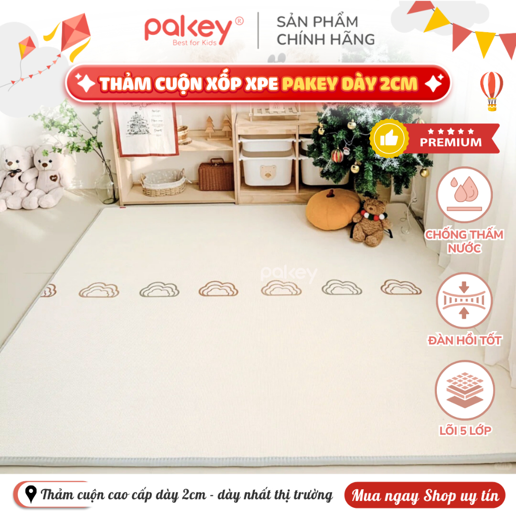 [NEW] Thảm Cuộn Pakey XPE Dày 2cm Loại 1 Cao Cấp, Thảm Xốp Pakey Màu Sắc Trang Nhã Phù Hợp Mọi Không