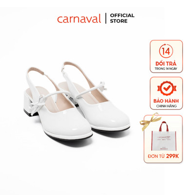Giày Mary Jane Nữ Da Bóng Carnaval Gót Vuông Cao 4cm Phong Cách Tiểu Thư - VS116