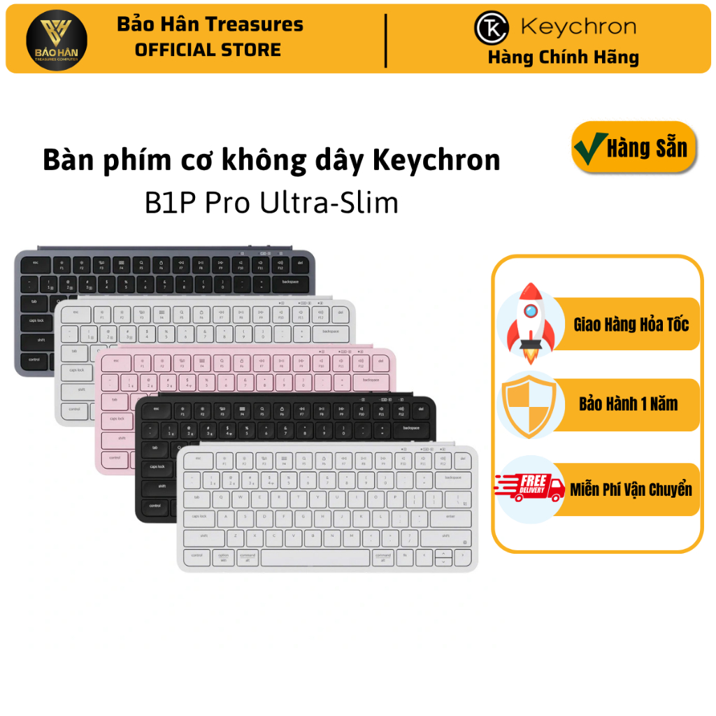 Bàn phím không Dây Keychron B1 Pro ( B1P-K ) Ultra-Slim Wireless - Hàng Chính Hãng