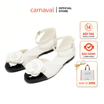 Giày Sandal Nữ Đế Thấp Mũi Tròn Đính Hoa Carnaval Trang Trí Xinh Xắn - Thời Trang - VS130