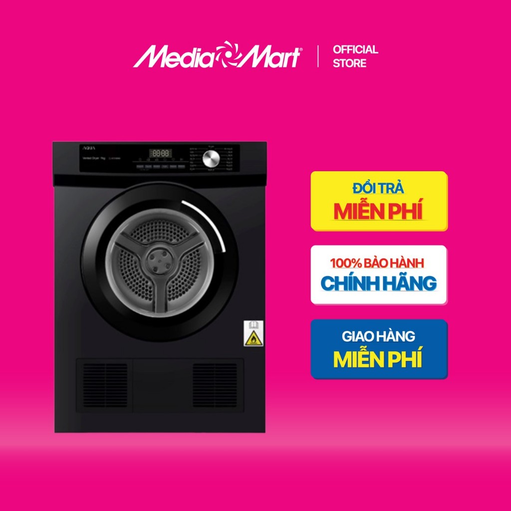 [ Mediamart Mall ] Máy sấy thông hơi Aqua 9 kg AQH-V901K PS BH chính hãng,Ship 0đ