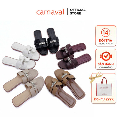 Dép Quai Ngang Nữ Chữ H Cao Cấp Khóa Kim Loại Carnaval Sang Trọng - VS133