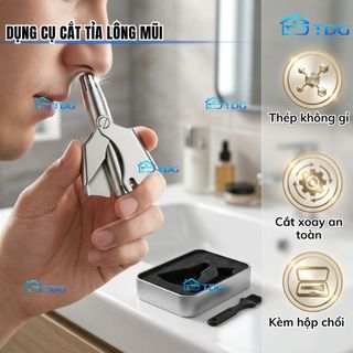 Dụng Cụ Cắt Tỉa Lông Mũi Cầm Tay Bằng Thép Không Gỉ Tặng Kèm Hộp Và Chổi Vệ Sinh HH72