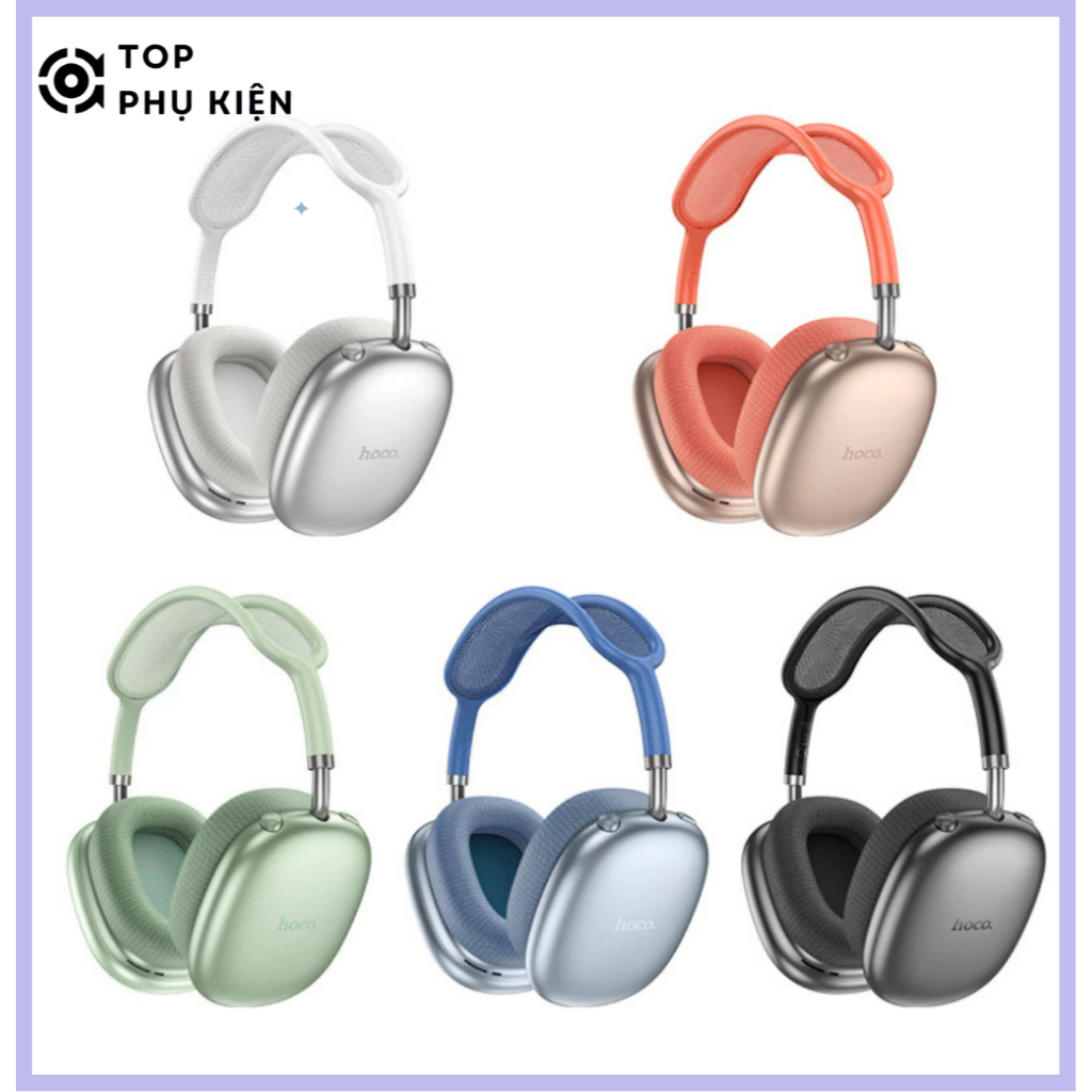 Tai nghe chụp tai W55 Plus Hoco pin 90 tiếng bass mạnh có dây đi kèm