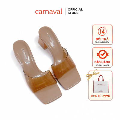 Dép Cao Gót Nữ Carnaval Gót Vuông Mica 5cm Quai Trong Suốt – Sang Trọng, Dễ Đi - VS139