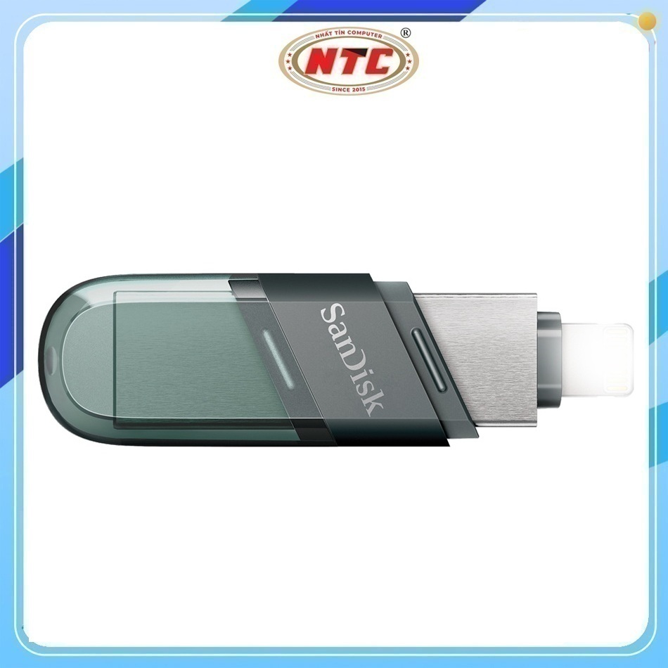 USB SanDisk iXpand Flip Flash Drive OTG 3.1 128GB - SDIX90N-128G (Bạc)