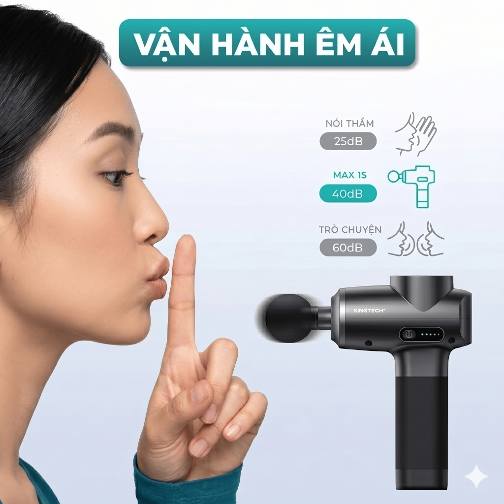 Súng Massage Cao Cấp KINGTECH MAX 1S -  Máy Mát xa Chuyên Nghiệp Giúp Giảm Đau, Giãn Cơ Cho Gymer, Runner, Vận Động Viên | BigBuy360 - bigbuy360.vn