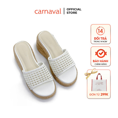 Dép Xuống Nữ Đế Cói Carnaval Cao 7cm Quai Đan Lưới Thoáng Khí, Tôn Dáng, Thời Trang - VS170