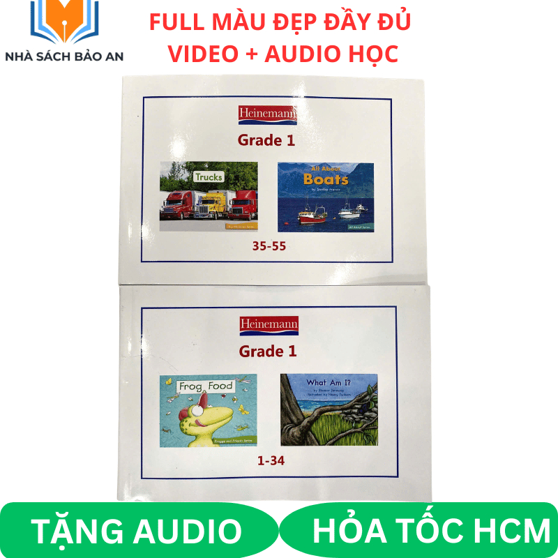Sách - HEINEMANN GRADE 1  2 cuốn in màu đẹp tặng audio + video
