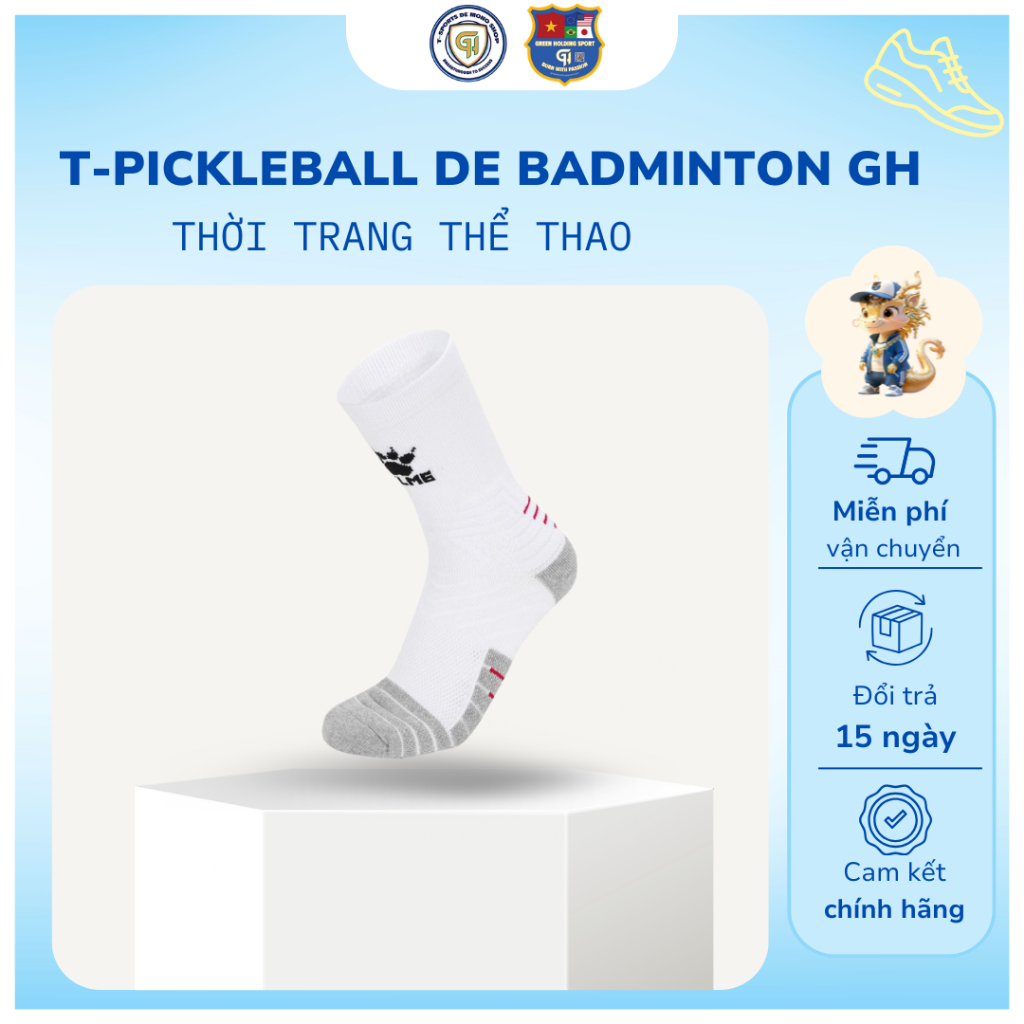 Vớ/Tất Bóng Đá Lửng Kelme Chính Hãng – Đệm Xù Dày Giảm Chấn, Chống Trượt, Bảo Vệ Cổ Chân