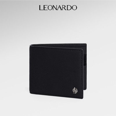Ví Da Nam Leonardo Hudson RFID Cao Cấp Phối Da Lộn Chống Đánh Cắp Thông Tin Thẻ Ngân Hàng Thiết Kế Gập Đôi Sang Trọng