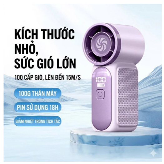 Quạt Cầm Tay Mini X688 Quạt Tích Điện Pin 3000mAh Sạc USB 100 Cấp Độ Gió Kèm Dây Sạc Và Dây Đeo | BigBuy360 - bigbuy360.vn