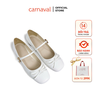 Giày Búp Bê Nữ Carnaval Mũi Vuông Quai Ngang Gắn Nơ Xinh Sang Trọng Đi Làm, Đi Chơi - VS184