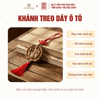Khánh Treo Xe Ô Tô Tượng Phật Gỗ Trầm Hương Thiên Mộc Hương Trang Trí Xe Phong Thủy May Mắn Bình An