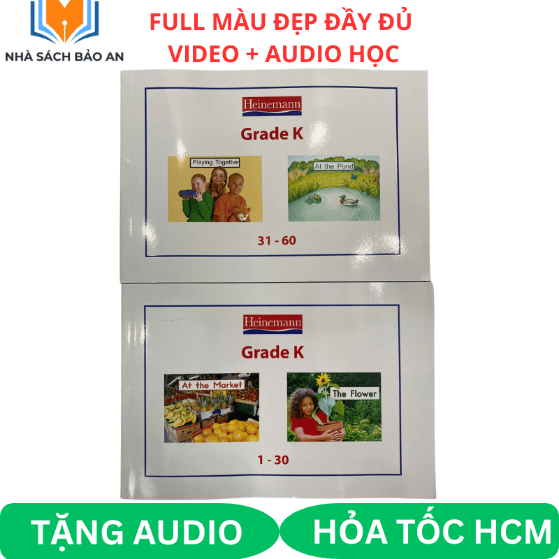 Sách - HEINEMANN GRADE k  2 cuốn in màu đẹp tặng audio + video