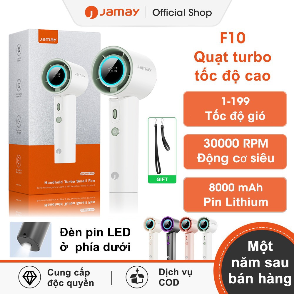 JAMAY Handheld Fan F10 QUẠT CẦM TAY MINI JISULIFE GẬP GỌN, PIN 46HQUẠT ĐEO CỔ ĐỂ BÀN, CHẠY ÊM, CHO H