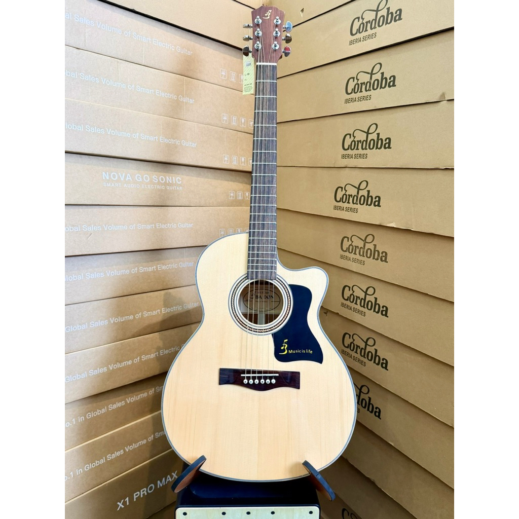 Guitar Ba Đờn J150 - Guitar Acoustic Dáng A Khuyết Gỗ Hồng Đào  - Phím Êm Âm Hay - Bán Chạy Tầm 2Tr2