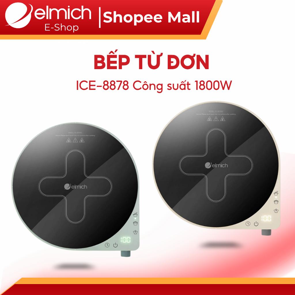 Bếp Từ Đơn Elmich ICE-8878 | Công Suất 1800W, Điều Khiển Núm Vặn, Bếp Điện Từ Elmich Chính Hãng