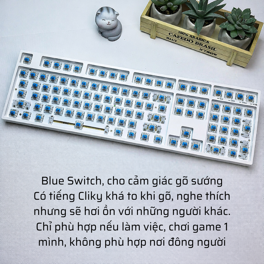 Bàn phím cơ H108 Lite, dùng Blue Switch gõ sướng, phiên bản kết nối bằng dây, phù hợp Gamming | BigBuy360 - bigbuy360.vn