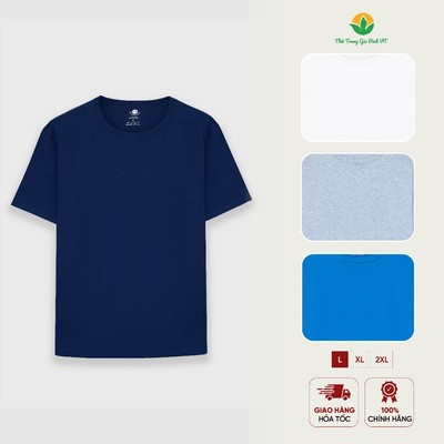 Áo thun nam thời trang VT cổ tròn ngắn tay trơn basic chất liệu Cotton - A04.6303