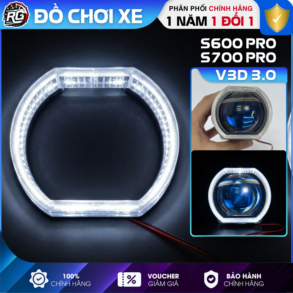 Vòng 3D Thiên Thần 3.0 Inch Lens Vuông Dùng Lắp Bi Cầu Kenzo S600 Pro, S700 Pro Vuông