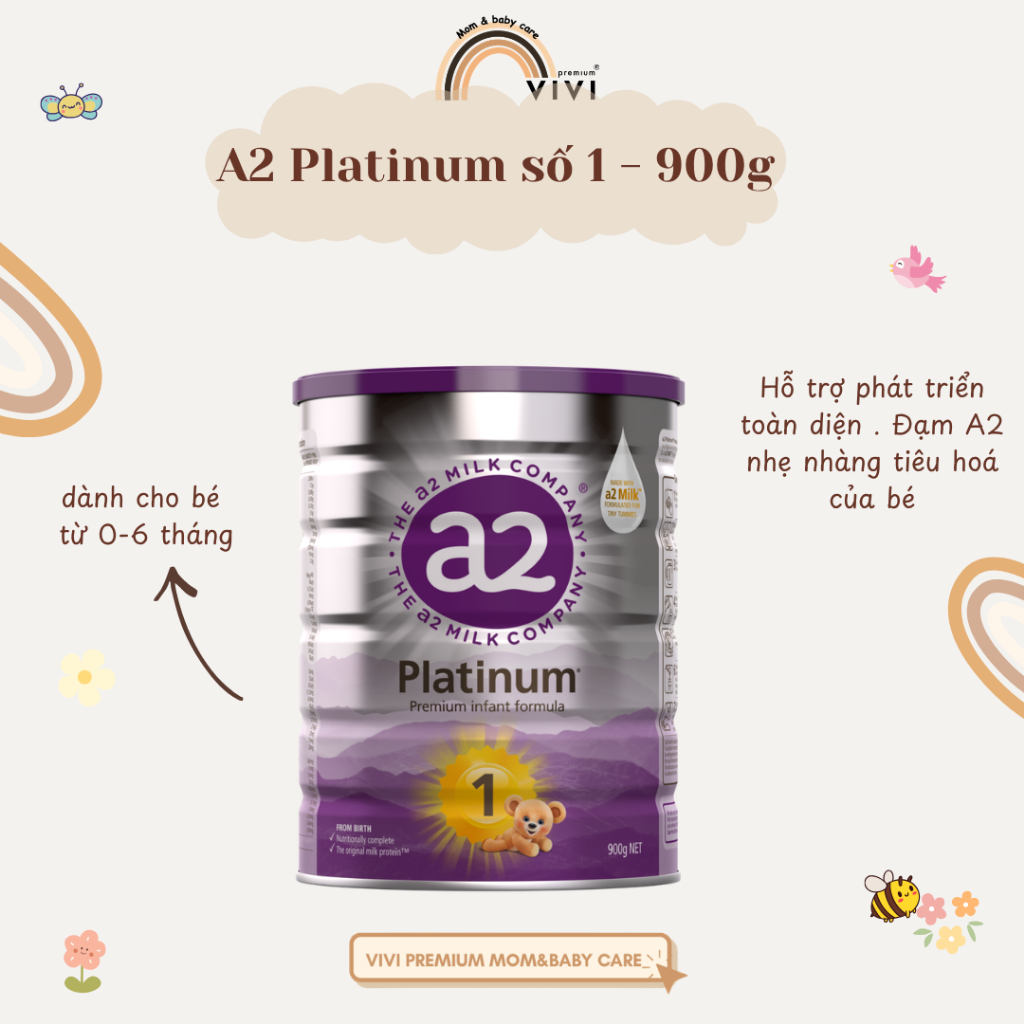 Sữa A2 Platinum Số 1 Cho Bé Từ 0-6 Tháng (900g)