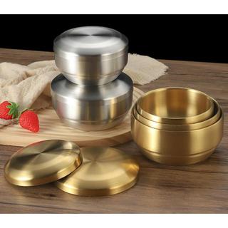 Chén bát inox 2 lớp có nắp đậy kiểu Hàn Quốc Huycook88 đảm bảo an toàn cho sức khỏe tiện dụng