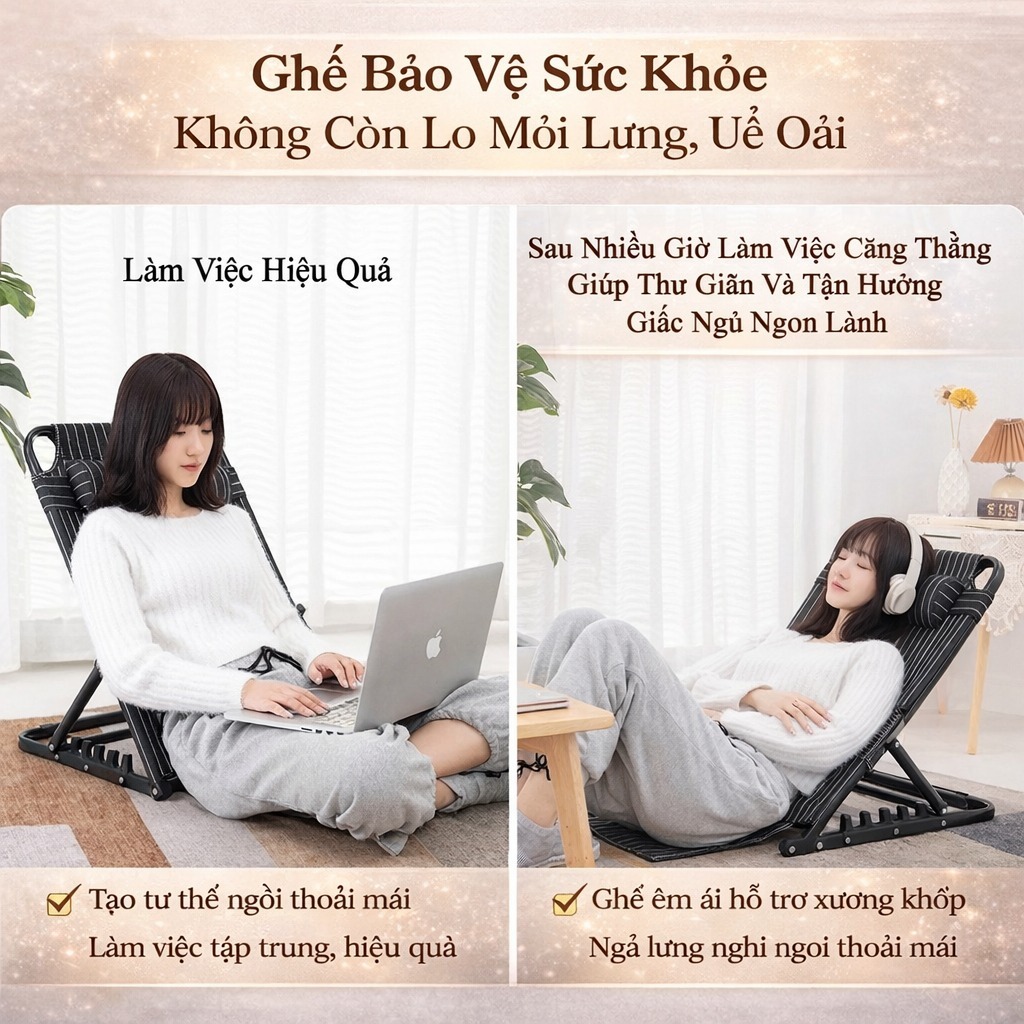 Khung tựa lưng trên giường cho người già, ghế nằm gấp gọn, đệm sofa trên giường tựa lưng | BigBuy360 - bigbuy360.vn