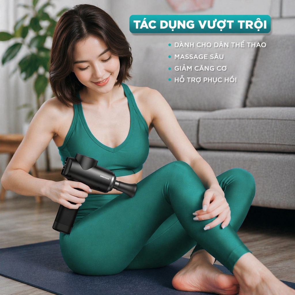 Súng Massage Cao Cấp KINGTECH MAX 1S -  Máy Mát xa Chuyên Nghiệp Giúp Giảm Đau, Giãn Cơ Cho Gymer, Runner, Vận Động Viên | BigBuy360 - bigbuy360.vn