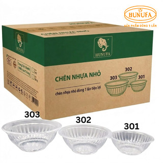 [GIÁ SỈ]Chén nhựa pp trong 301,302,303 dùng một lần HUNUFA - Chén nhựa đựng cơm, nước chấm, súp