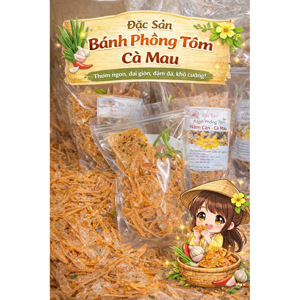 Bánh Phồng Tôm (Loại Rìa) Đặc Sản Năm Căn - Cà Mau(500g)