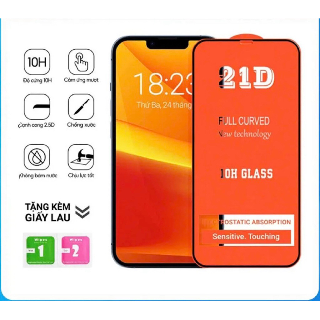 Combo 2 tấm kính cường lực 21d full mặt trước Oppo A92/ Oppo A53/ Oppo Reno 2 (6.5 in)