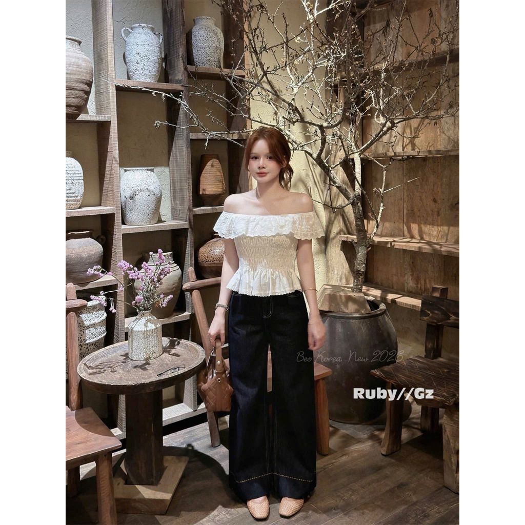 Áo trắng trễ vai x WGWE NOMA Studio