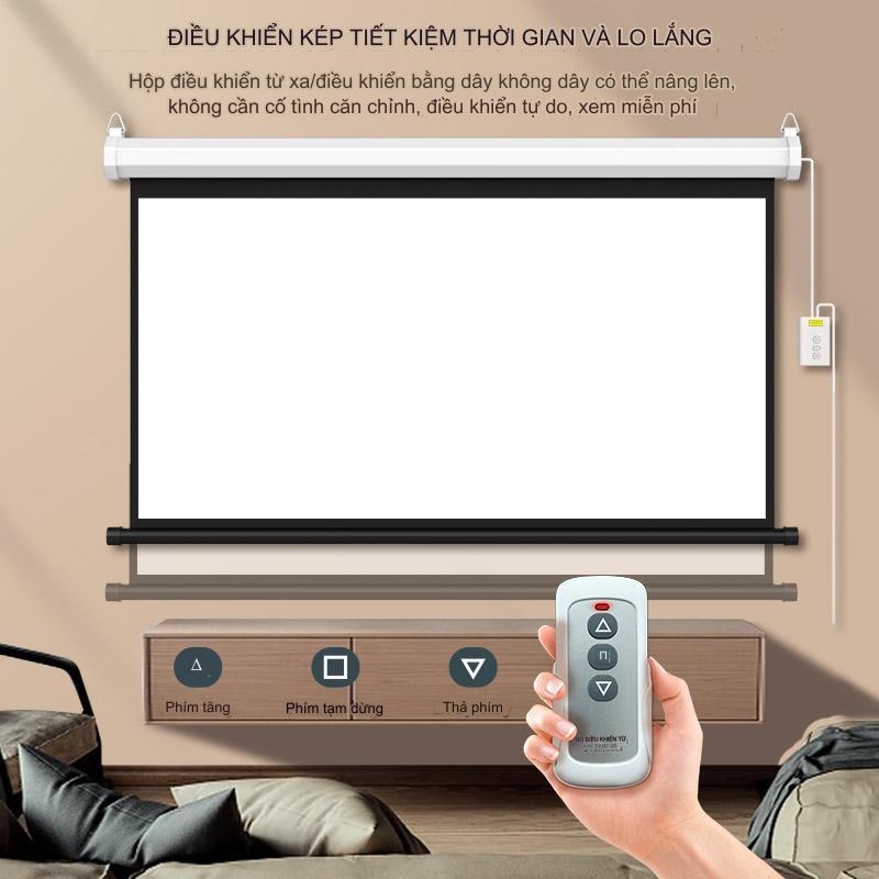 Màn Chiếu Điện Treo Tường Điều Khiển Từ Xa Kích Thước 84inch Không Bị Hạn Chế Góc Nhìn