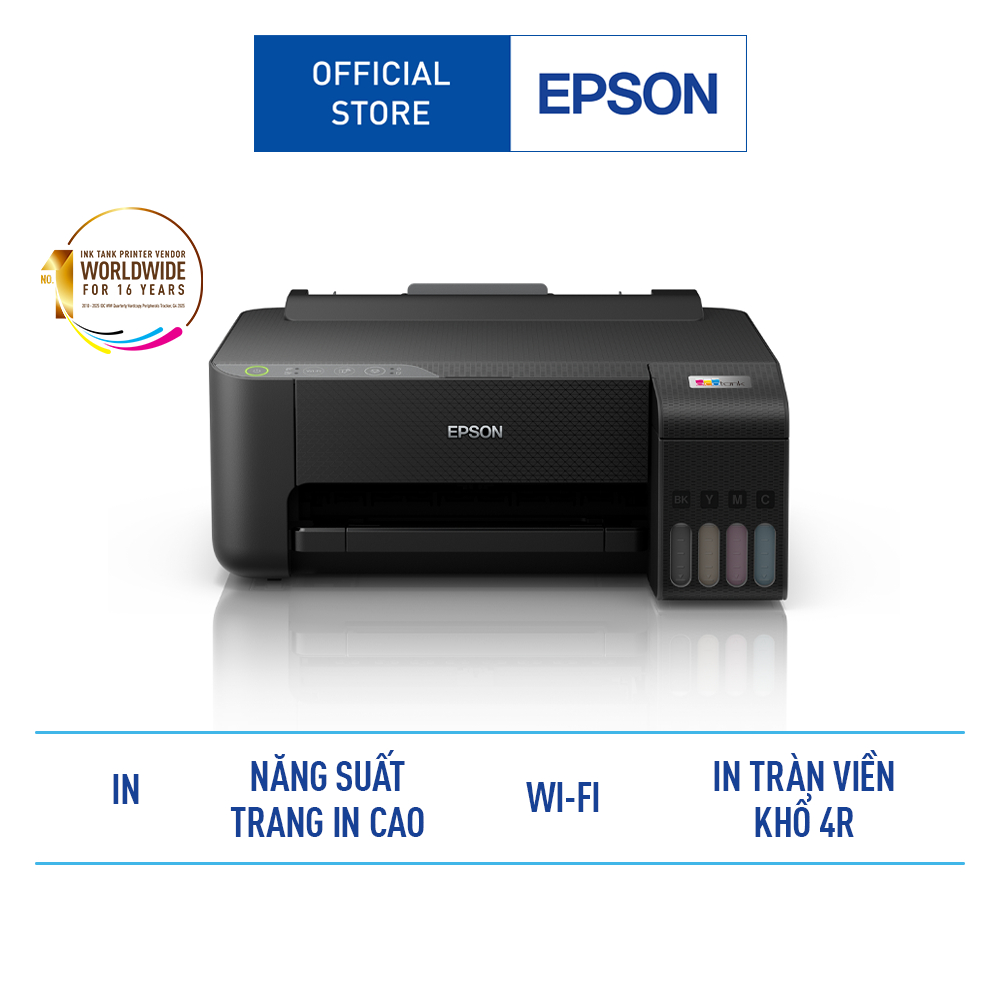 Máy In Phun Màu Đơn Năng Epson EcoTank L1250 (Bao Gồm Bộ Mực Chính Hãng Đi Kèm)