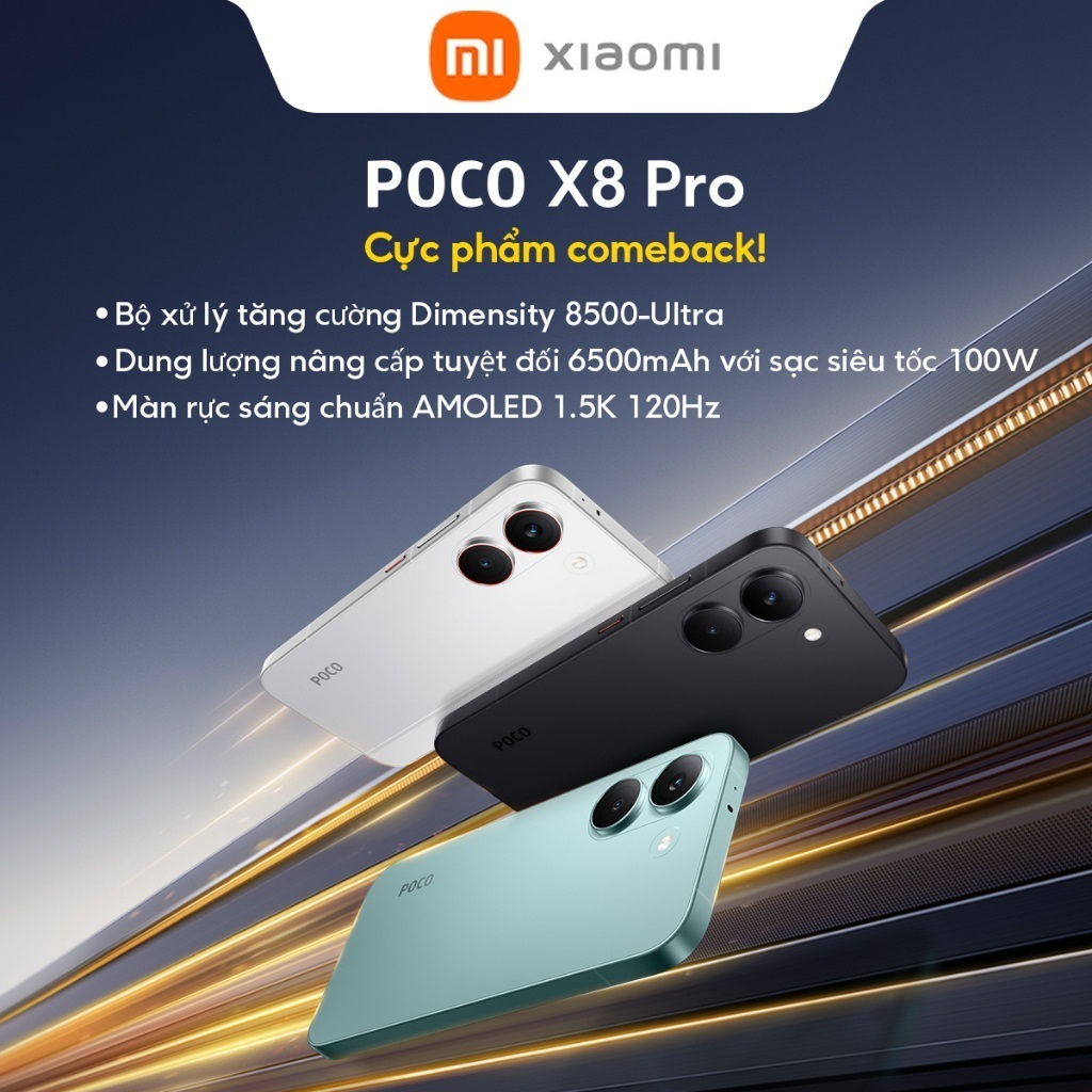 Điện thoại XIAOMI POCO X8 Pro 5G (8+256GB | 8+512GB | 12+512GB) | Màn 6.59" 1,5K 120Hz - Bảo Hành 18 Tháng | BigBuy360 - bigbuy360.vn
