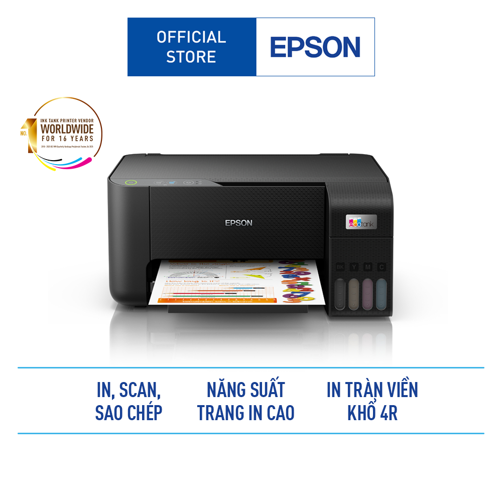 Máy In Phun Màu Epson EcoTank L3210 Công Nghệ In Không Nhiệt Giúp Tiết Kiệm Điện Năng