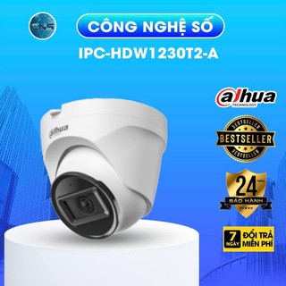 Camera IP Dahua Dome 2MP DH-IPC-HDW1230T2-A Hỗ trợ ONVIF/PoE, Tích hợp MIC thu âm,Bảo hành 2 năm chính hãng
