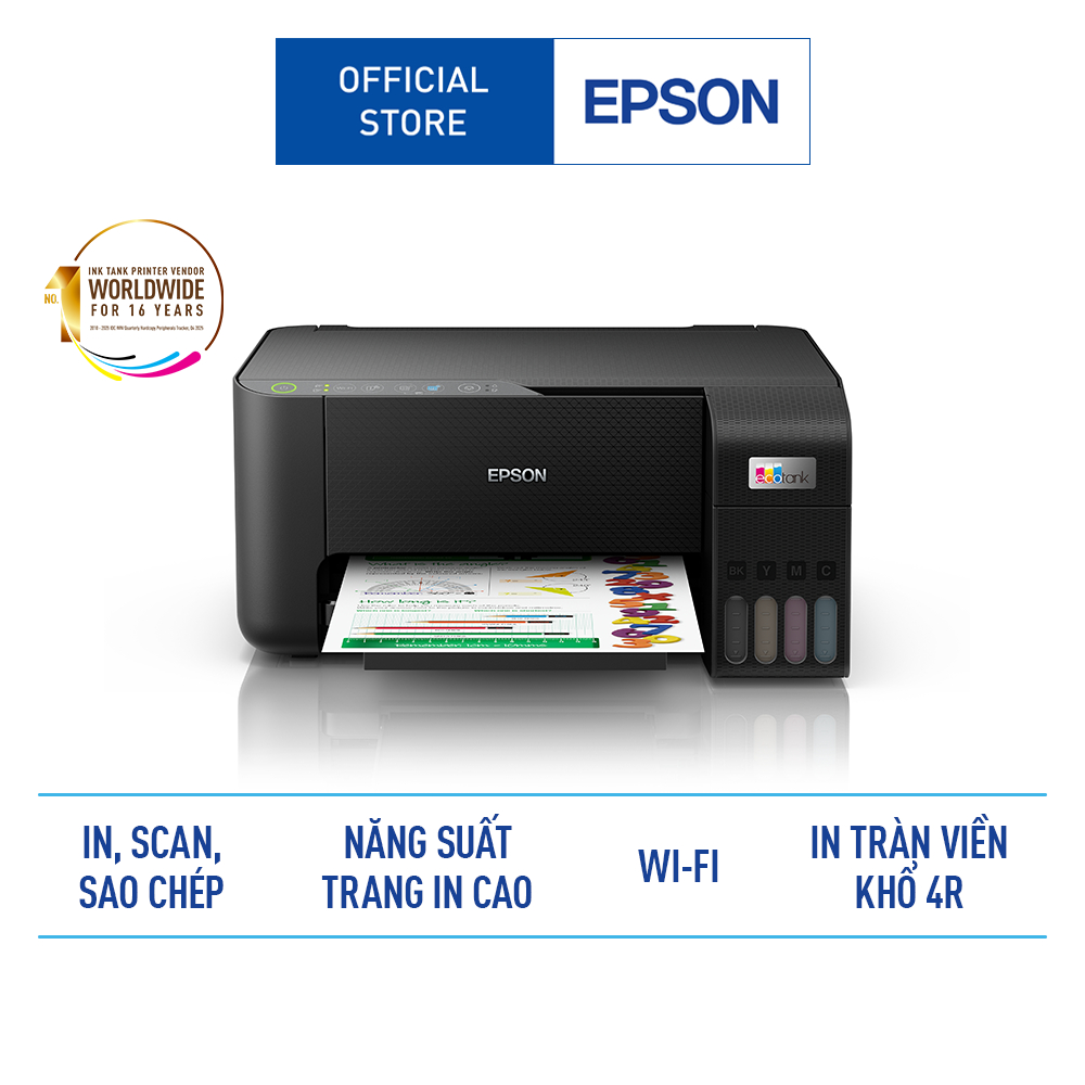 Máy In Phun Màu Đa Năng Epson EcoTank L3250 (Bao Gồm Bộ Mực Chính Hãng Đi Kèm)
