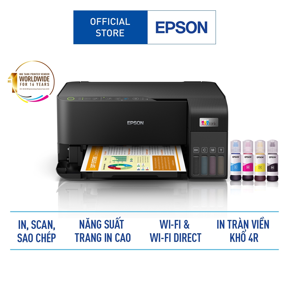 Máy In Phun Màu Đa Năng Epson EcoTank L3550 (Bao Gồm Bộ Mực Chính Hãng Đi Kèm)