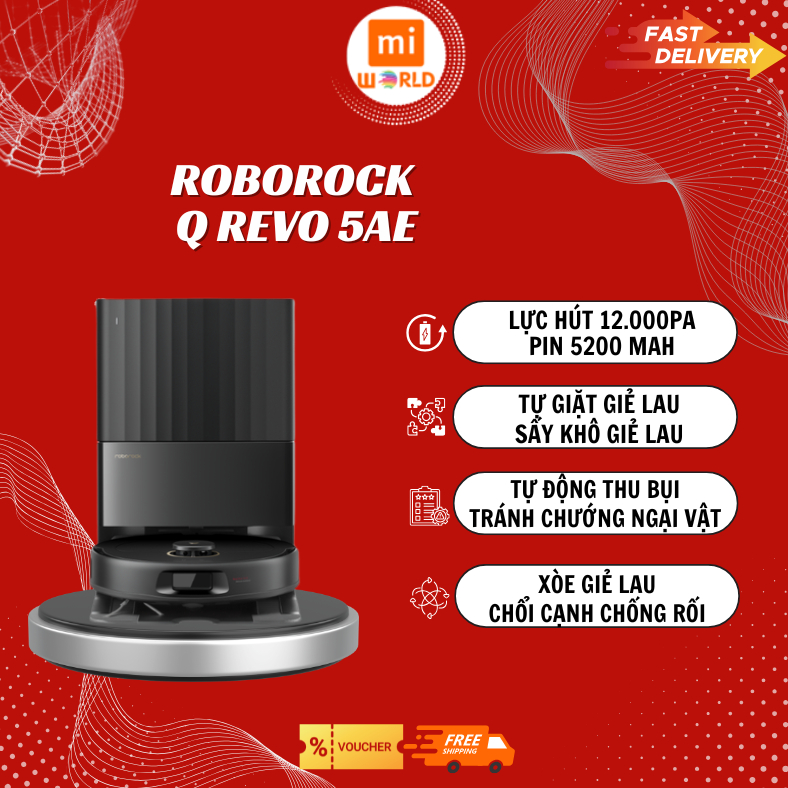 Robot hút bụi lau nhà thông minh Roborock Qrevo 5AE – Hàng Chính Hãng