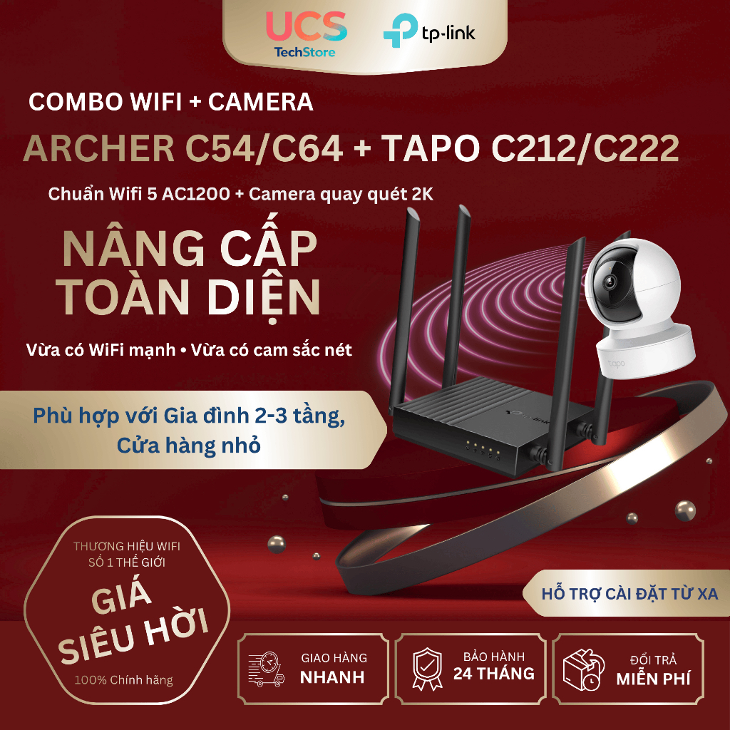 Combo TP-Link C54 / C64 + Tapo C212 / C222 – WiFi + Camera Gia Đình