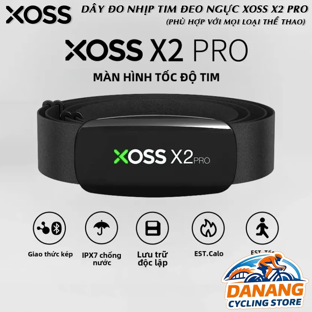 Dây Đo Nhịp Tim XOSS X2 Pro Sạc Lại Bluetooth ANT+ IP67 Chống Nước Cho Xe Đạp & Thể Thao