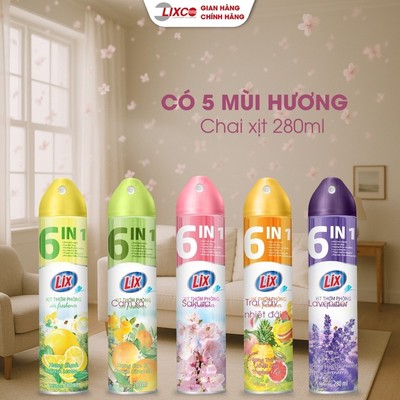 [GIFT] Xịt thơm phòng Lix 280ml hương thiên nhiên, thơm mát tự nhiên lưu hương dài lâu